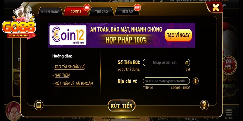 Hướng dẫn quy trình rút qua ví COIN12 hiệu quả